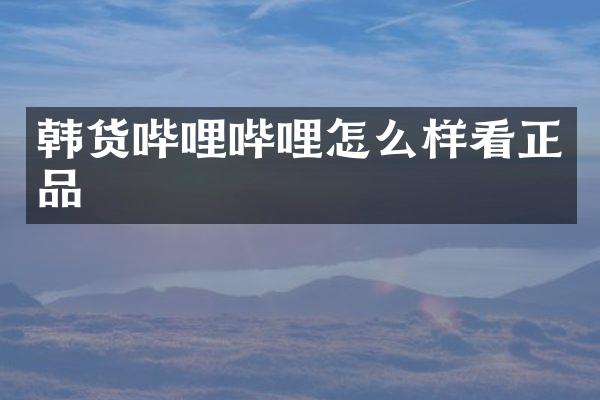 韩货哔哩哔哩怎么样看正品