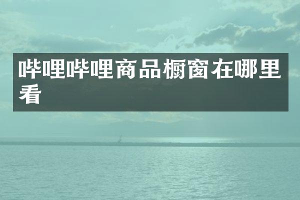 哔哩哔哩商品橱窗在哪里看