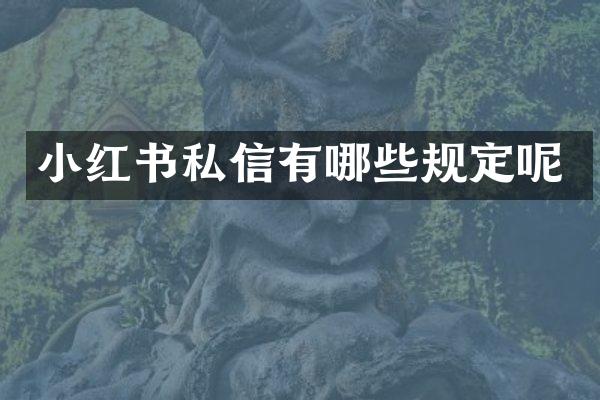 小红书私信有哪些规定呢