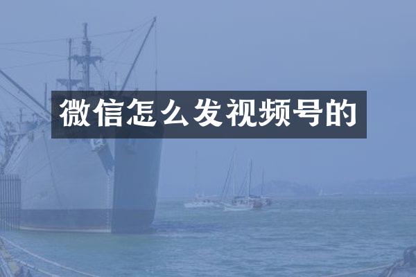 微信怎么发视频号的