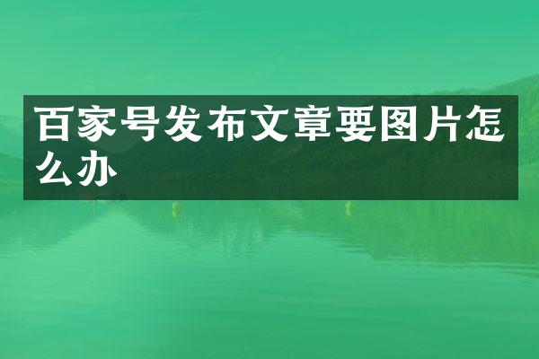 百家号发布文章要图片怎么办