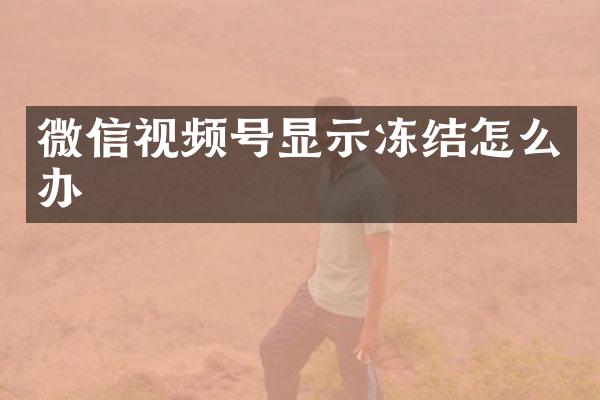 微信视频号显示冻结怎么办