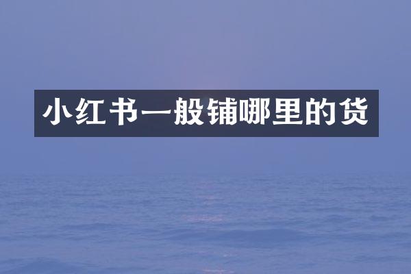 小红书一般铺哪里的货