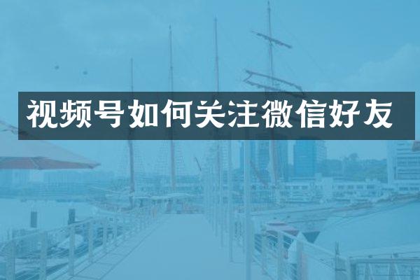 视频号如何关注微信好友