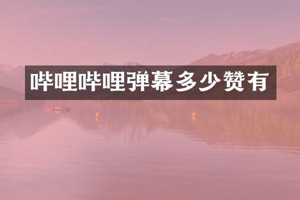 哔哩哔哩弹幕多少赞有