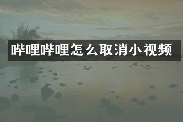 哔哩哔哩怎么取消小视频