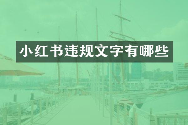 小红书违规文字有哪些