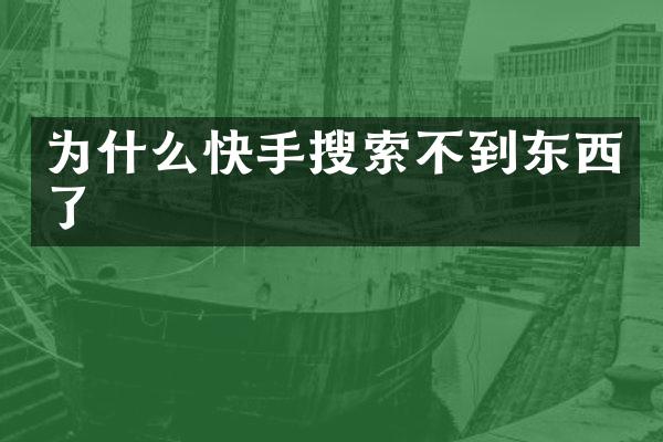 为什么快手搜索不到东西了