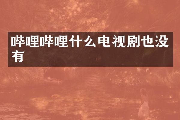 哔哩哔哩什么电视剧也没有