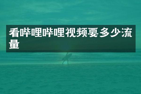 看哔哩哔哩视频要多少流量