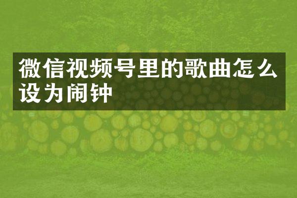 微信视频号里的歌曲怎么设为闹钟