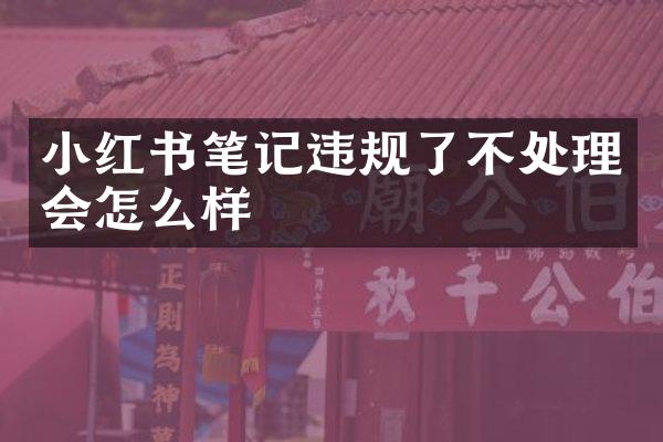 小红书笔记违规了不处理会怎么样