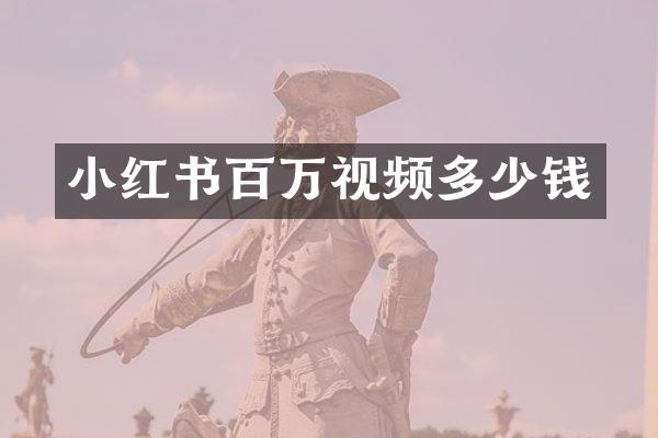 小红书百万视频多少钱