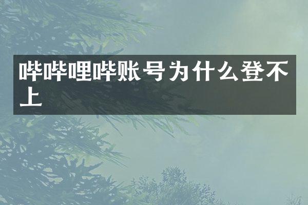 哔哔哩哔账号为什么登不上
