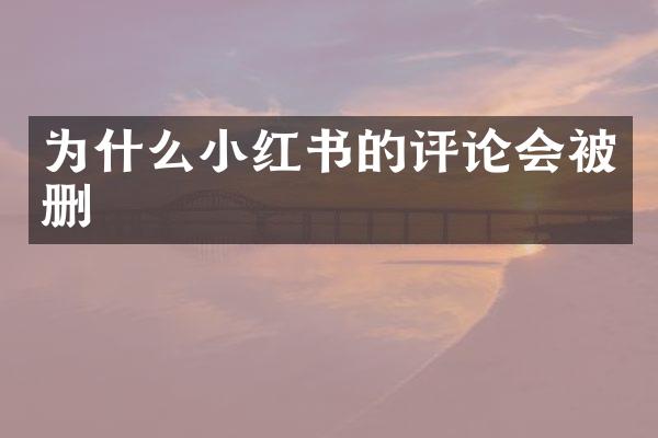 为什么小红书的评论会被删