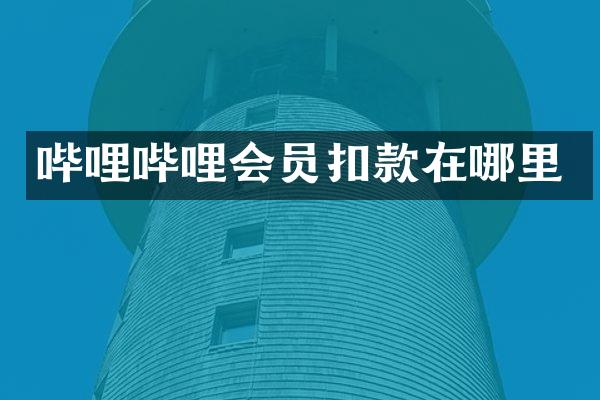 哔哩哔哩会员扣款在哪里