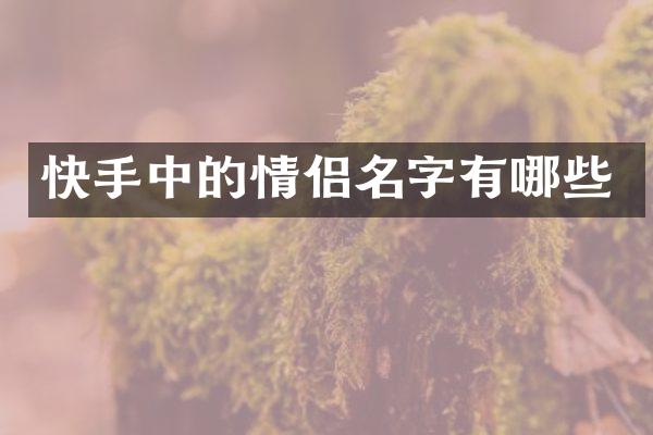 快手中的情侣名字有哪些