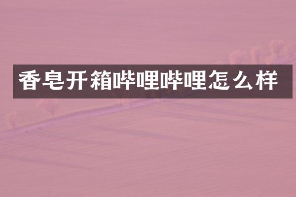香皂开箱哔哩哔哩怎么样