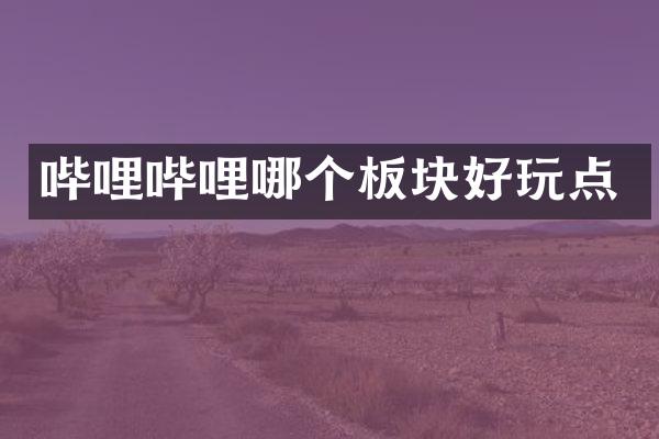 哔哩哔哩哪个板块好玩点