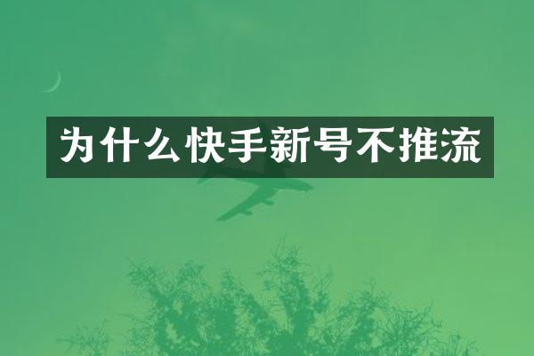 为什么快手新号不推流