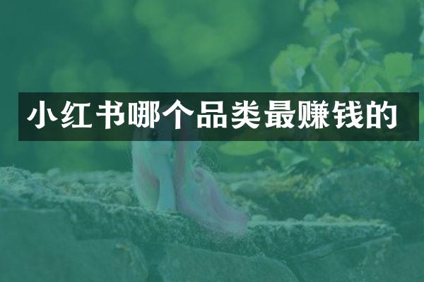 小红书哪个品类最赚钱的