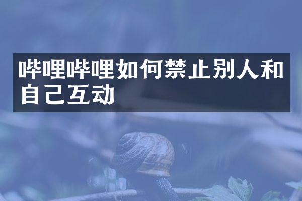 哔哩哔哩如何禁止别人和自己互动