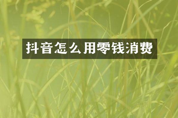 抖音怎么用零钱消费