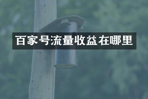 百家号流量收益在哪里