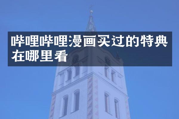 哔哩哔哩漫画买过的特典在哪里看