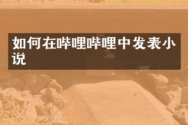 如何在哔哩哔哩中发表小说