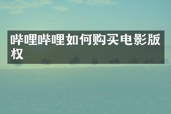 哔哩哔哩如何购买电影版权