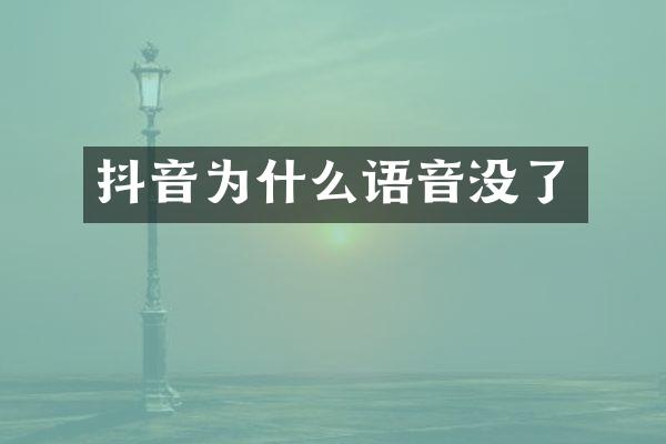 抖音为什么语音没了