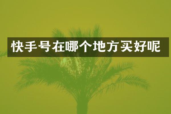 快手号在哪个地方买好呢