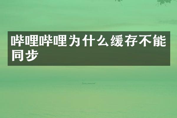 哔哩哔哩为什么缓存不能同步