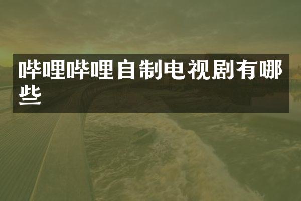 哔哩哔哩自制电视剧有哪些