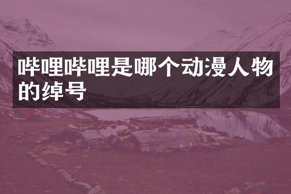 哔哩哔哩是哪个动漫人物的绰号