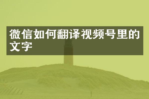 微信如何翻译视频号里的文字