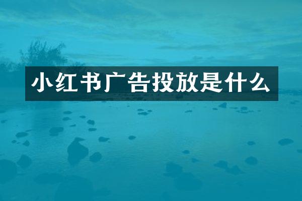 小红书广告投放是什么
