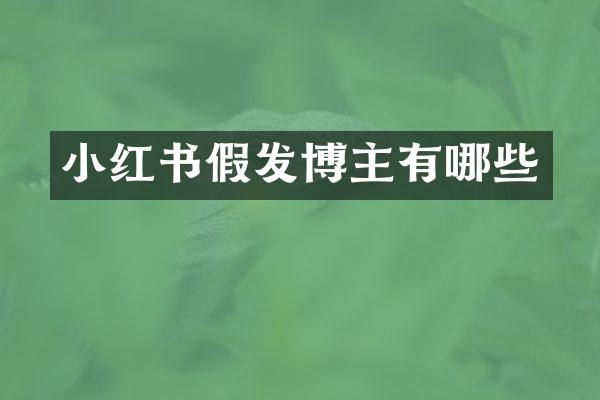 小红书假发博主有哪些