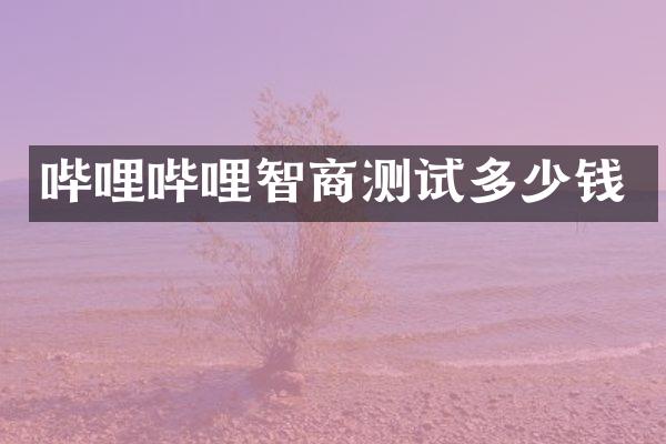 哔哩哔哩智商测试多少钱