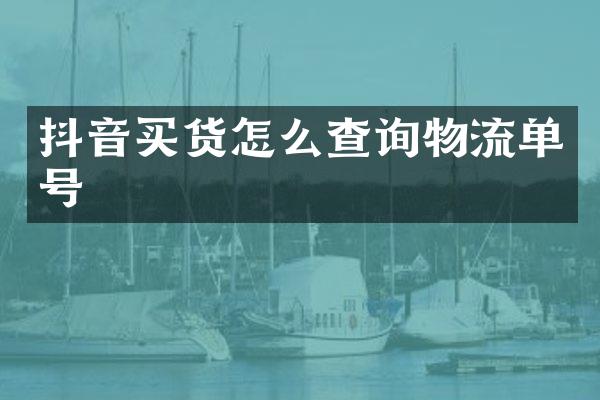 抖音买货怎么查询物流单号