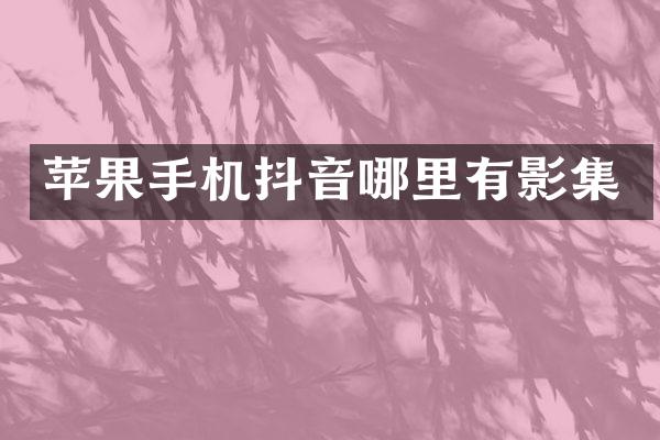 苹果手机抖音哪里有影集