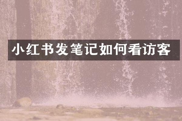小红书发笔记如何看访客