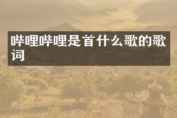 哔哩哔哩是首什么歌的歌词