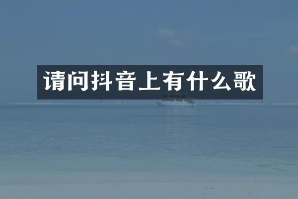 请问抖音上有什么歌