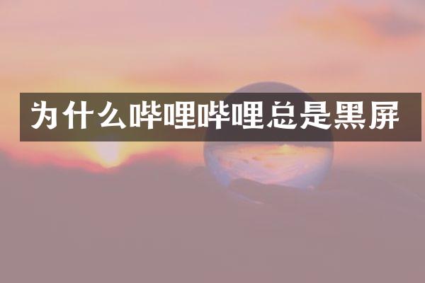 为什么哔哩哔哩总是黑屏