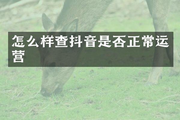 怎么样查抖音是否正常运营