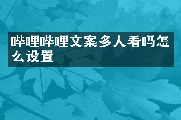 哔哩哔哩文案多人看吗怎么设置