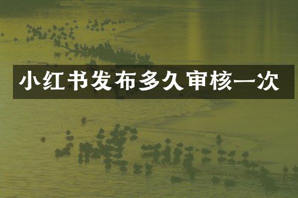 小红书发布多久审核一次