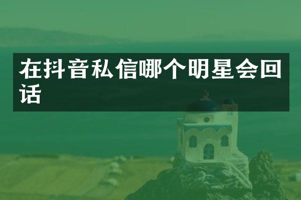 在抖音私信哪个明星会回话